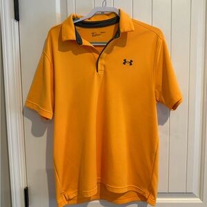 Under Armor Orange Polo Shirt Performance Athletic